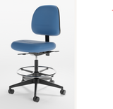 RPSM4 FUSION FIT R+ STOOL - COUNTER HEIGHT - SMALL BACK, MID HEIGHT, 4-WAY MECH 262 : SKY R+ URETHANE COVER(S) 262 2 : UNIVERSAL DUAL WHEEL T :  NO ARMS