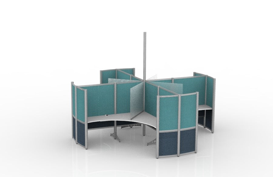 A1- WORK CUBICLE – No. 1 -  8 Person Touch Down Workstation With Electrical, Ceiling Infeed Power Pole And Specs Per Attached Drawing